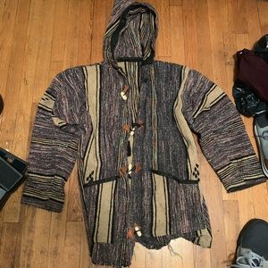 Decorative Moroccan Rug Hoodie Hand Knit